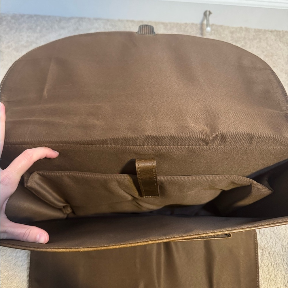 Leather Farm Brown Leather Laptop Case Crossbody Bag - Picture 6 of 11